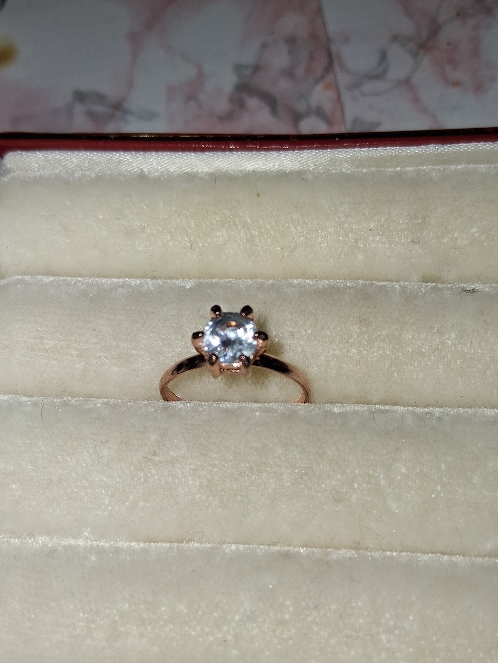 Rose Gold Solitaire Cubic Zirconia Ring - Elegant Women Jewelry